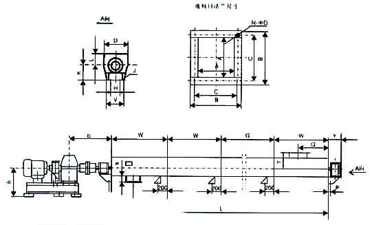 LS螺旋輸送機(jī)安裝尺寸圖