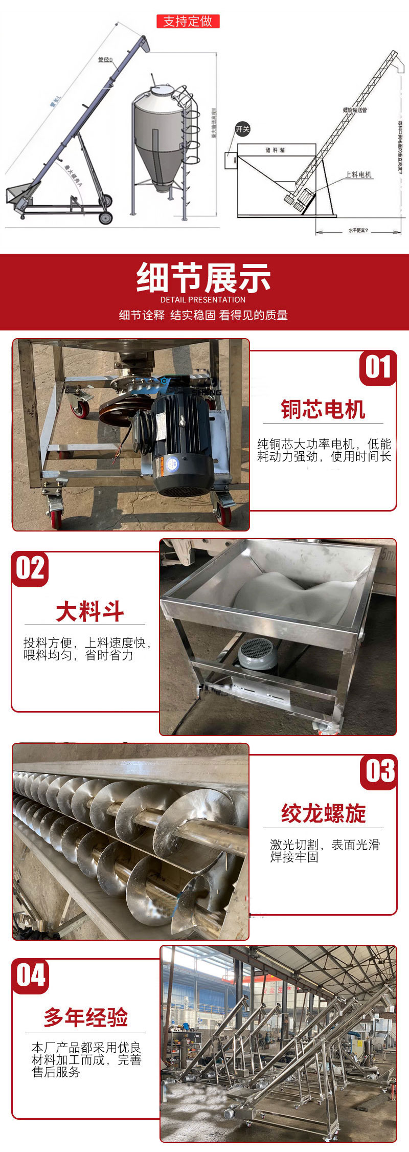 不銹鋼螺旋輸送機結(jié)構